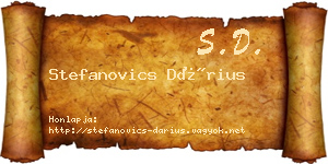 Stefanovics Dárius névjegykártya